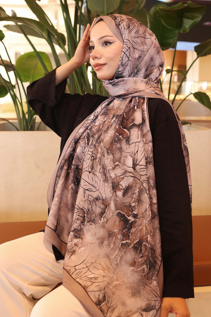 BNG Women Patterned Shawl Mink İpk114 - State College