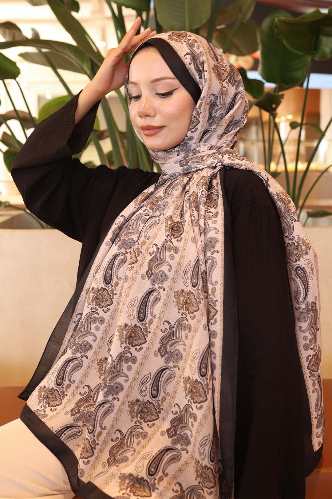 BNG Women Etnik Desenli Şal Bej İpk115  - Corvallis