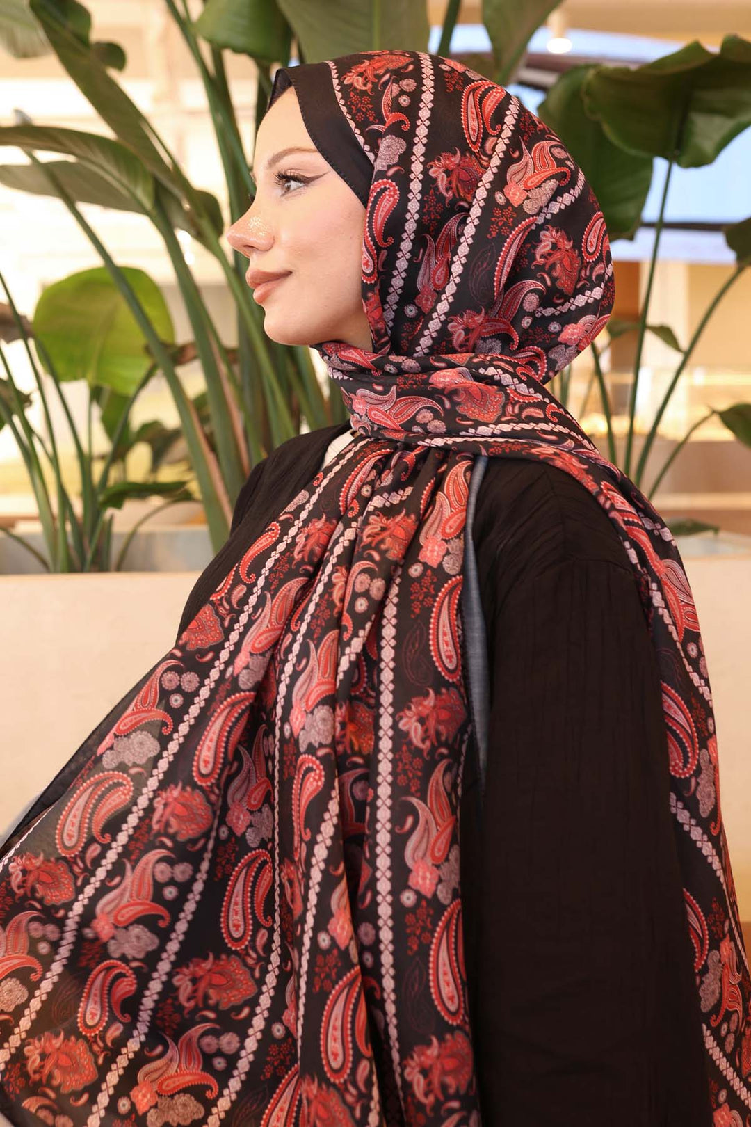 BNG Women Etnik Desenli Şal Kırmızı İpk115  - Wheaton