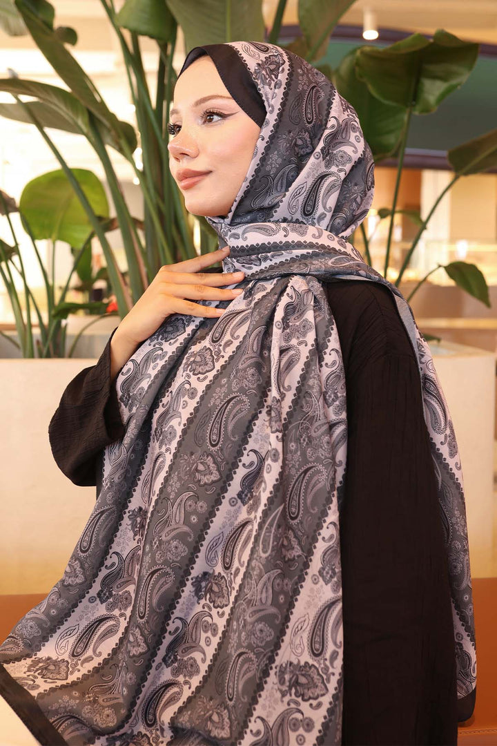 BNG Women Ethnic Patterned Scarf Black İpk115 - Joplin