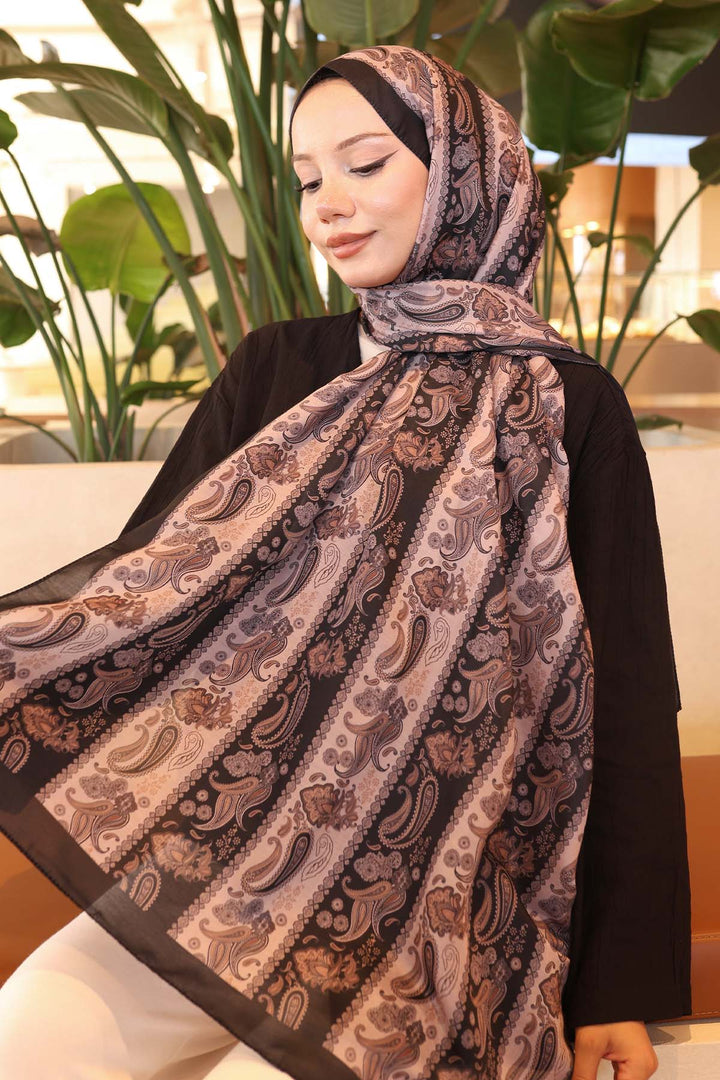 BNG Women Ethnic Patterned Shawl Mink İpk115 - Pasco