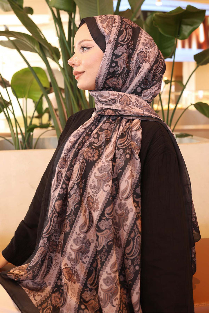 BNG Women Ethnic Patterned Shawl Mink İpk115 - Pasco