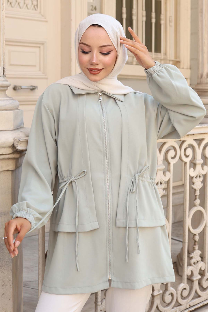 BNG Women Short Waist Mint Green Skirt with Ruffled Zipper 3243 - Clarksville