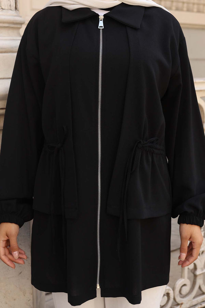 BNG Women Short Black Skirt with Ruched Zipper Waistband 3243 - Bellingham