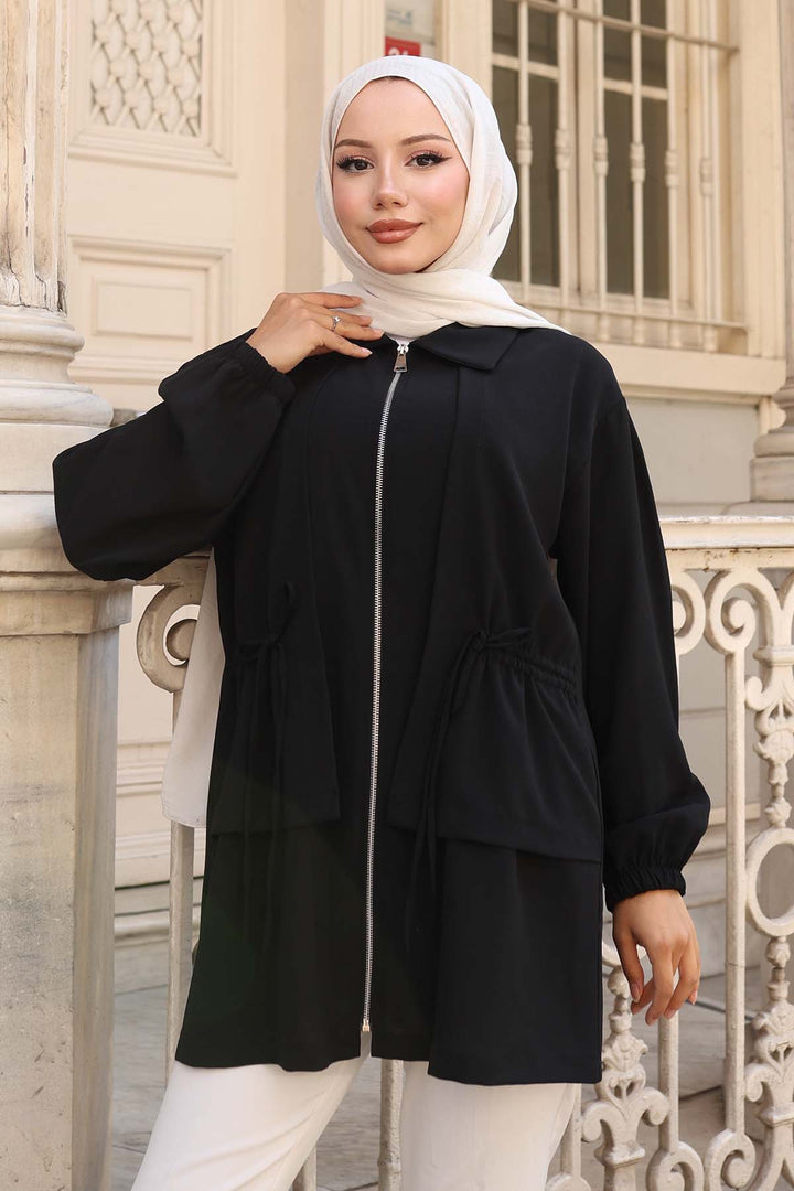 BNG Women Short Black Skirt with Ruched Zipper Waistband 3243 - Bellingham