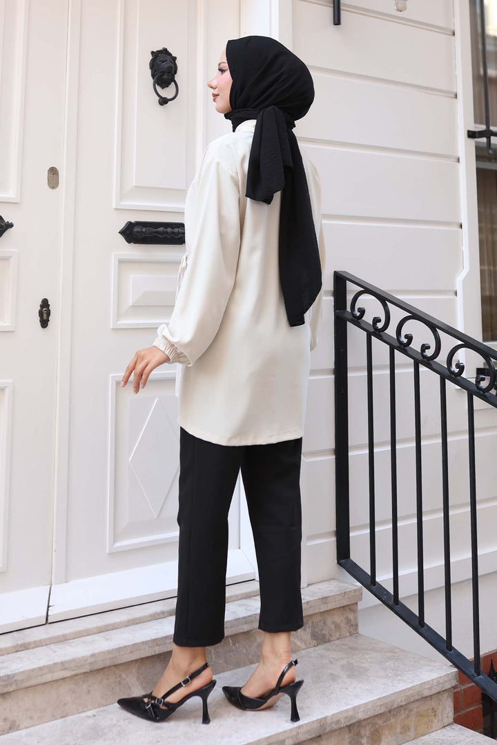 BNG Women Short Waist Bag with Ruched Zipper Stone Color 3243 - Wesel