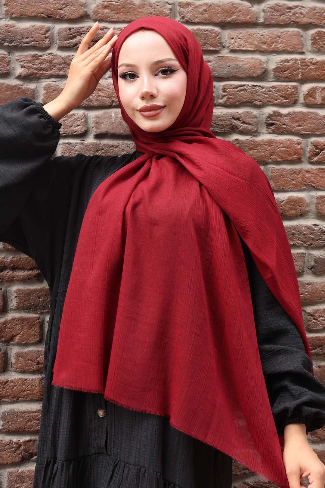 BNG Women Pamuklu Şal Bordo H101  - Sittard