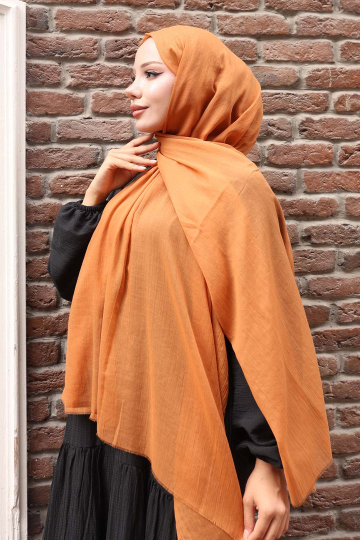BNG Women Pamuklu Şal Hardal H101  - McKinney