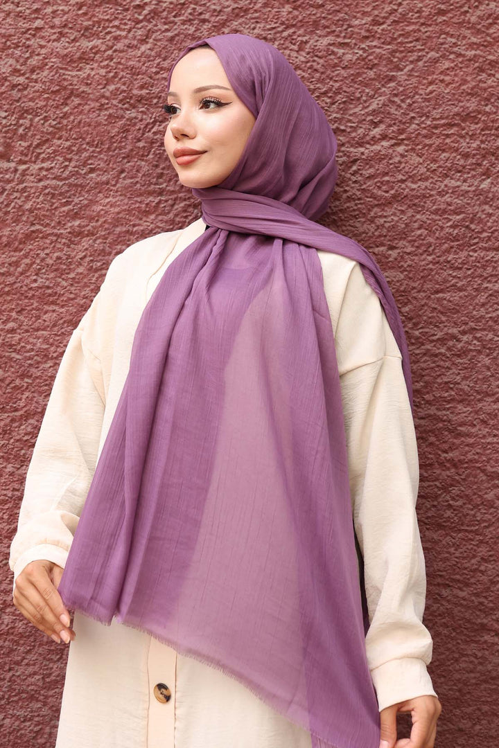 BNG Women Pamuklu Şal Mor H101  - Edgware