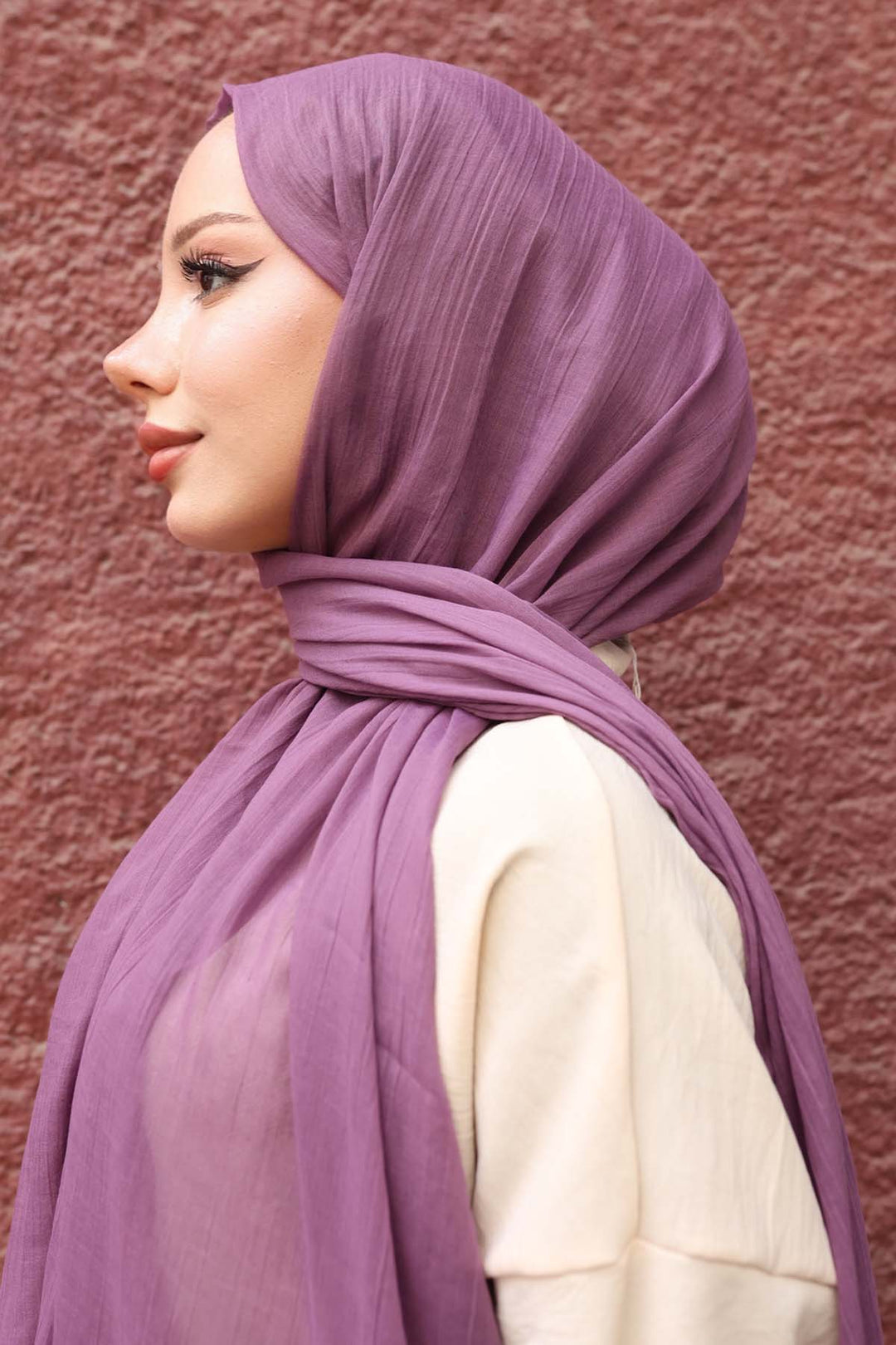 BNG Women Pamuklu Şal Mor H101  - Edgware