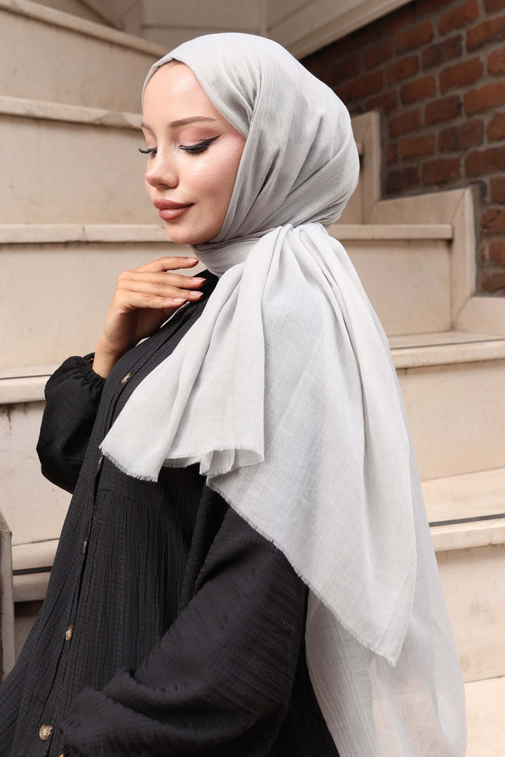 BNG Women Pamuklu Şal Açık Gri H101 - Maddaloni