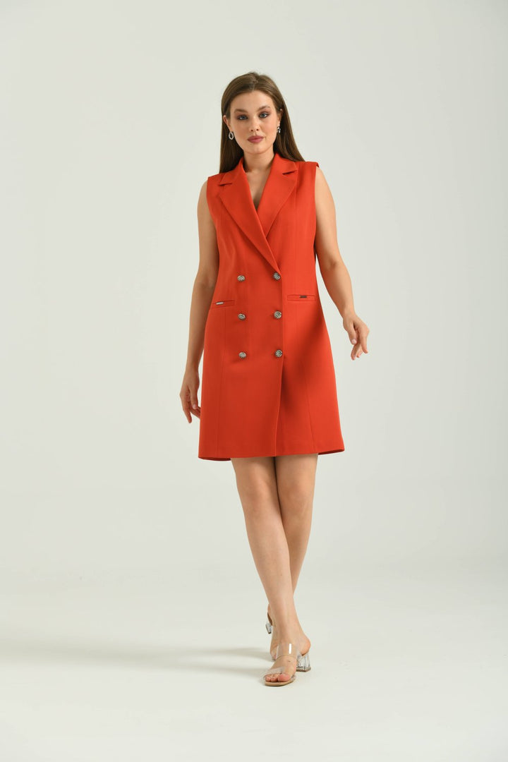 NDL Women Vest Dress Orange - Colmenar Viejo
