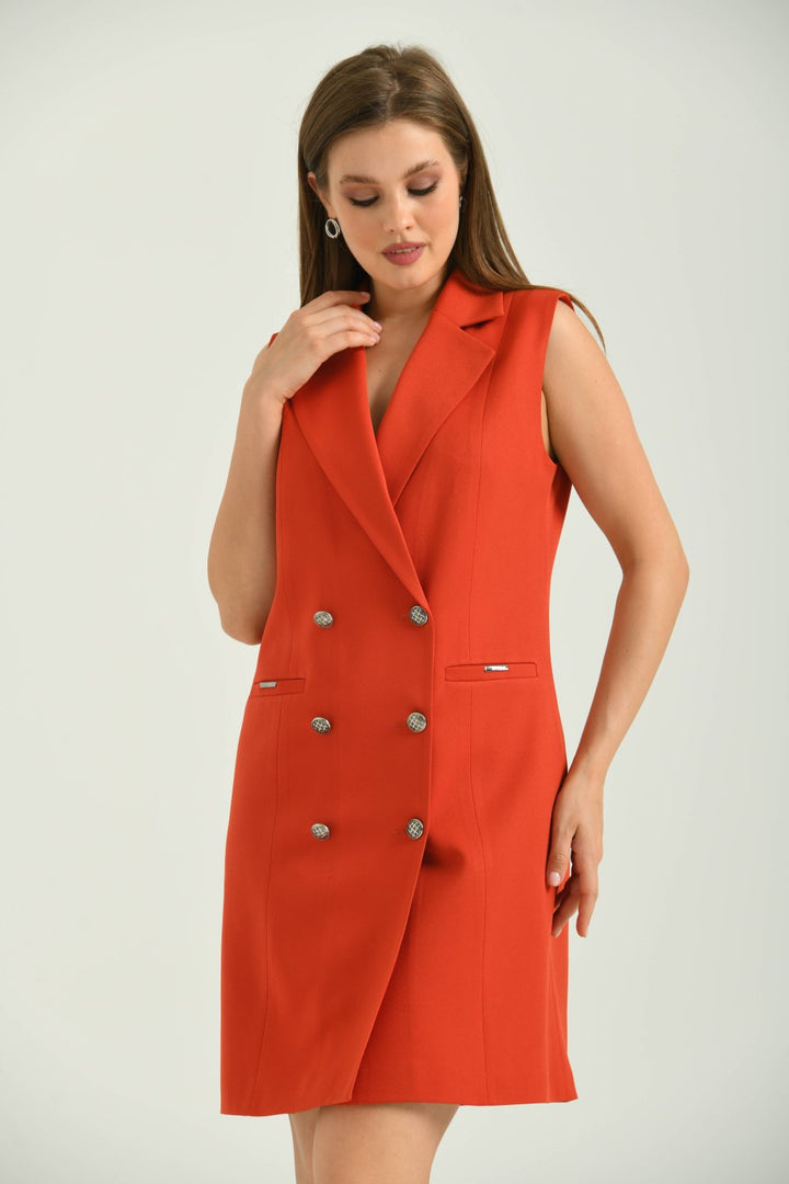 NDL Women Vest Dress Orange - Colmenar Viejo