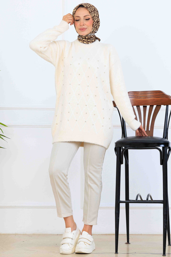 BNG Women Stone Detailed Knit Tunic S3008 Stone Color - Waukegan