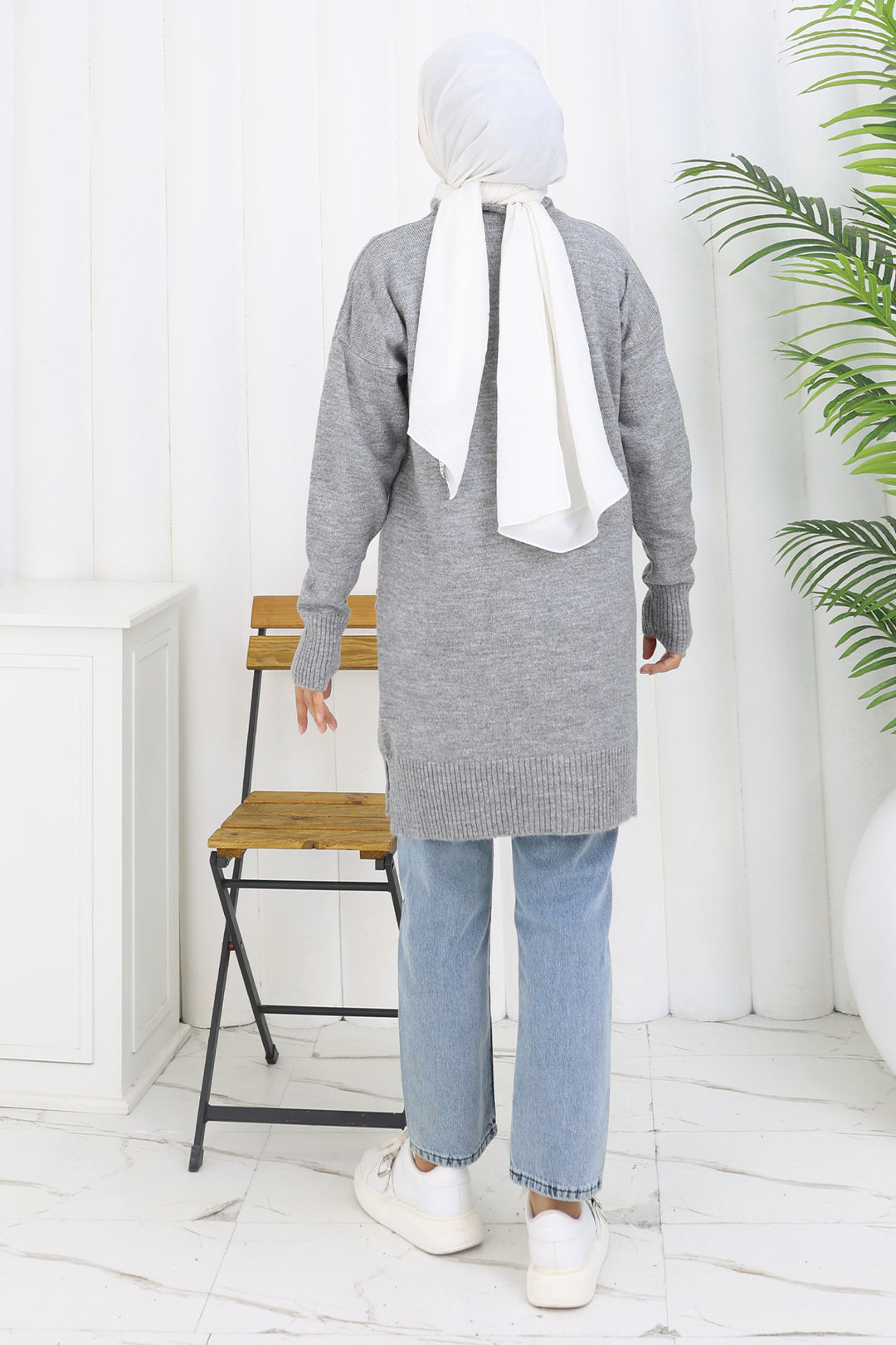 BNG Women Triko Kazak S3019 Gri - San Martin Texmelucan de Labastida