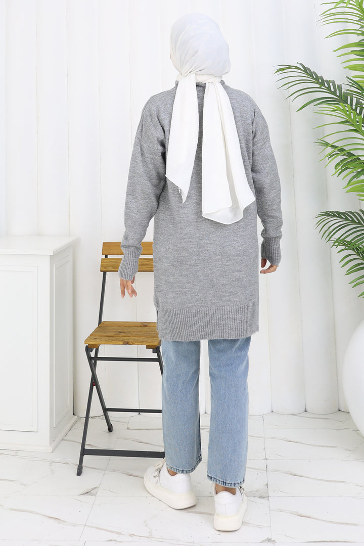 BNG Women Triko Kazak S3019 Gri - San Martin Texmelucan de Labastida