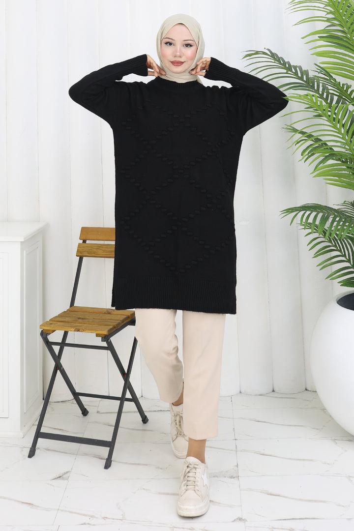 BNG Women Triko Kazak S3019 Siyah - Bazal’tove