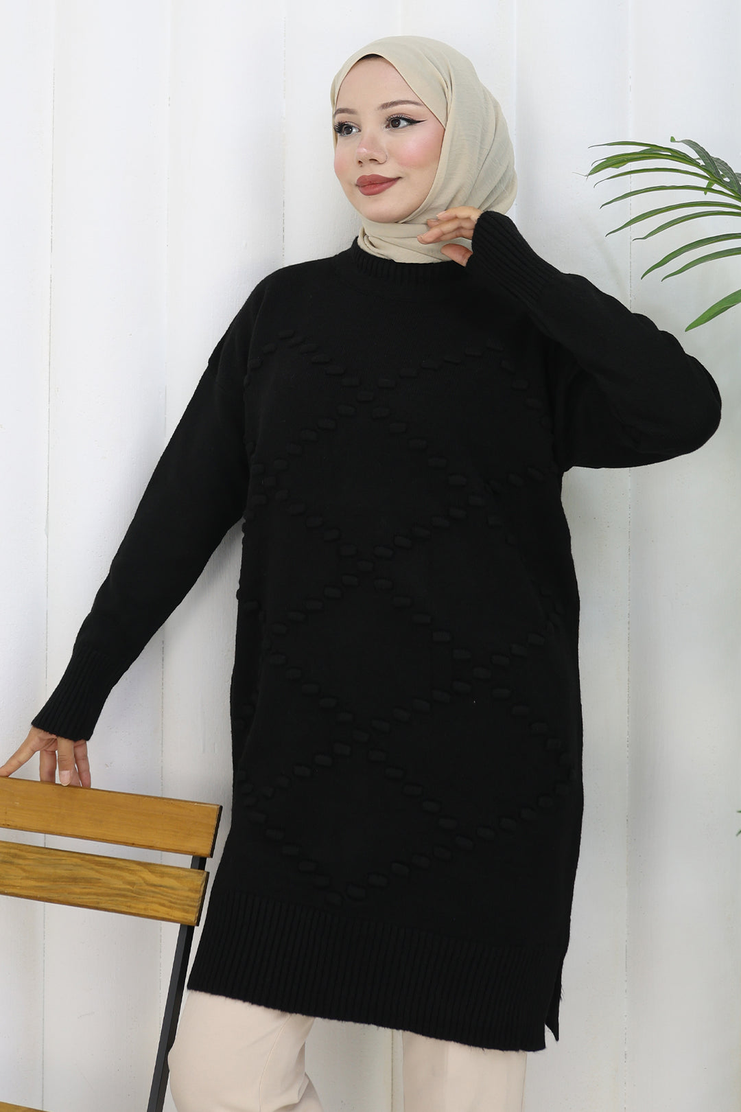 BNG Women Triko Kazak S3019 Siyah - Bazal’tove