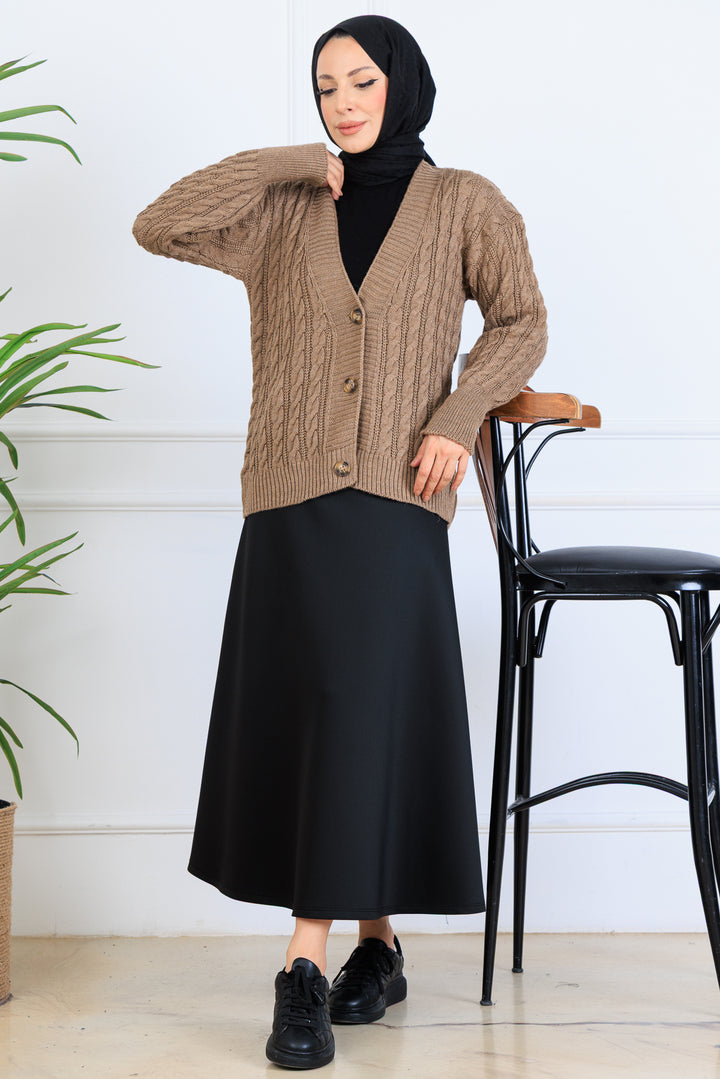 BNG Women Braided Short Knit Cardigan S4000 Mink - Wavre