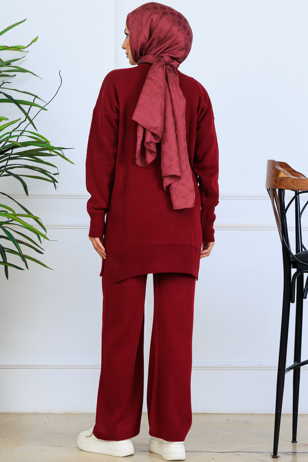 BNG Women Floral Knit Set S1006 Burgundy - Sarasota