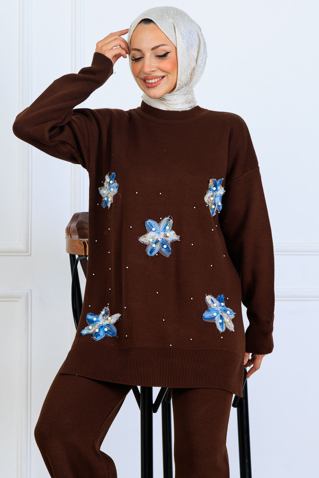 BNG Women Floral Knit Set S1006 Brown - Torrance