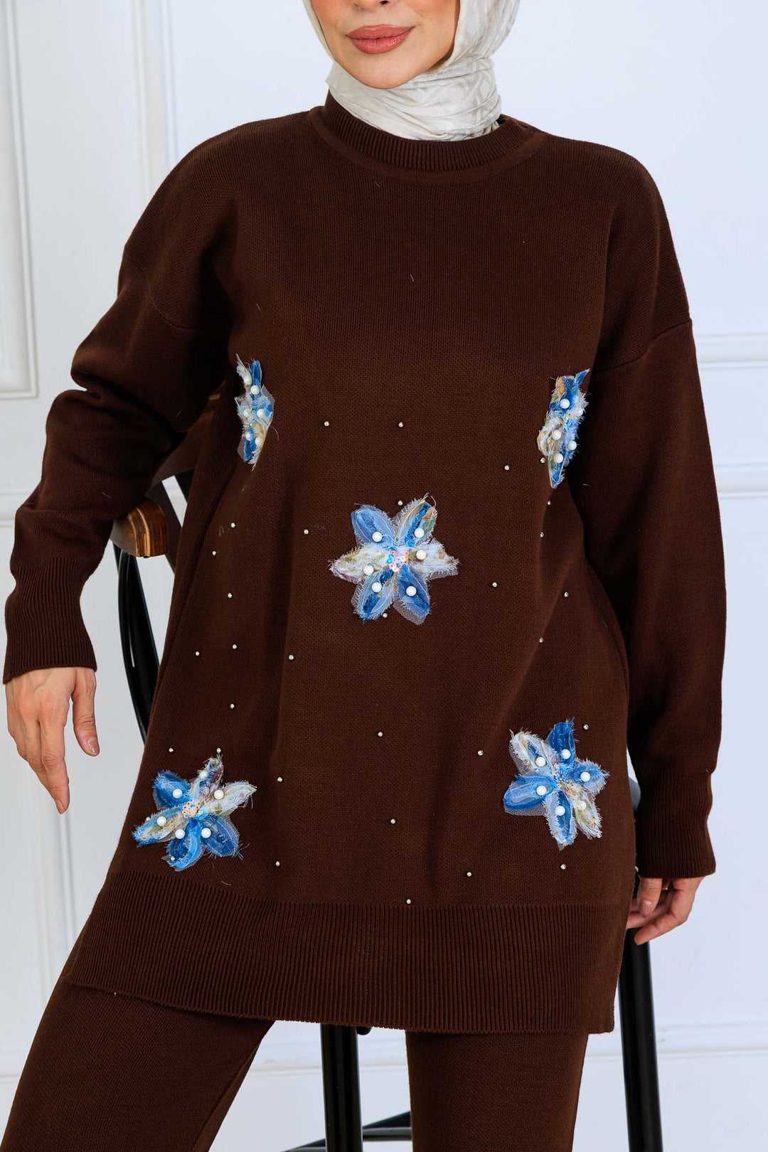 BNG Women Floral Knit Set S1006 Brown - Torrance