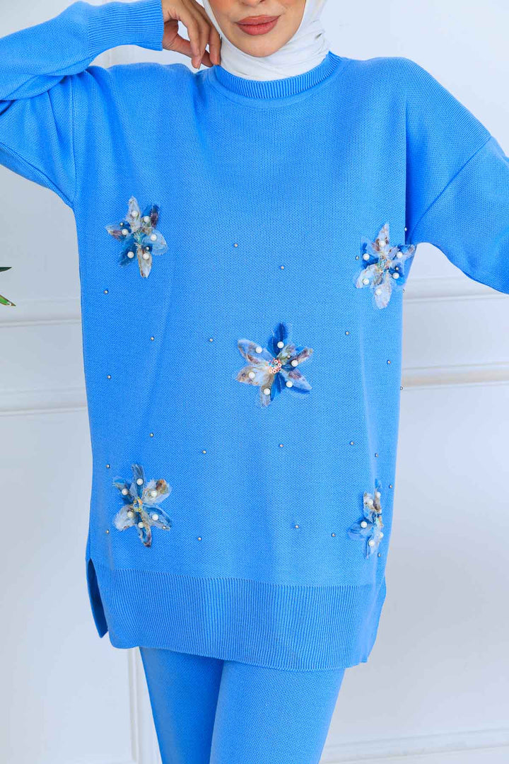 BNG Women Floral Knit Set S1006 Blue - Cedar Falls