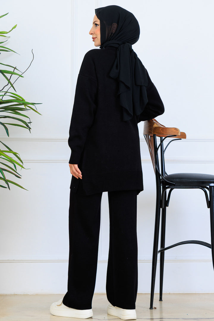 BNG Women Floral Knit Set S1006 Black - Buzău