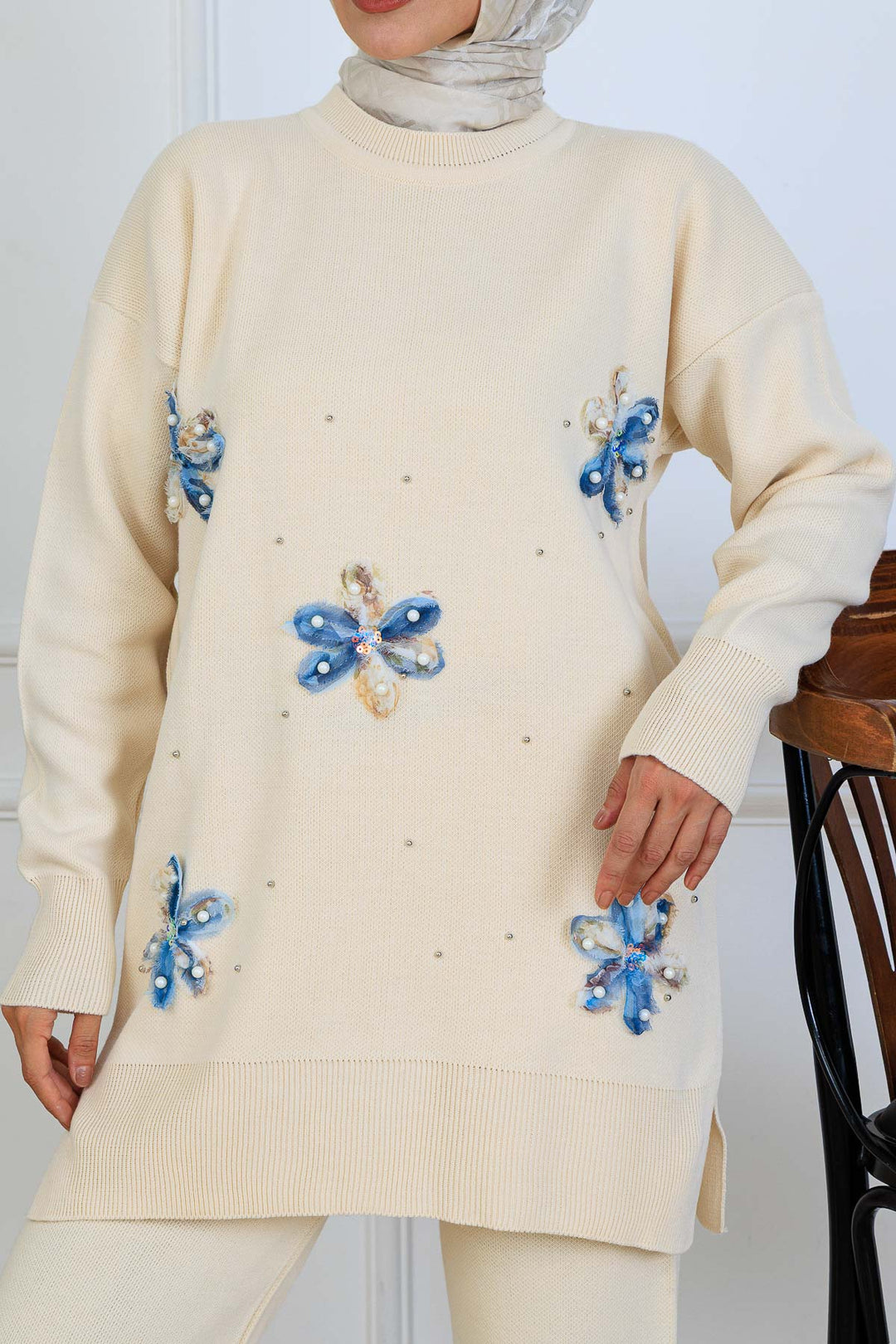 BNG Women Floral Knit Set S1006 Stone Color - Bendigo