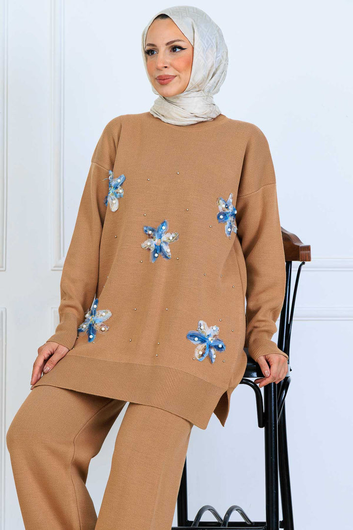 BNG Women Floral Knit Set S1006 Mink - Belleville