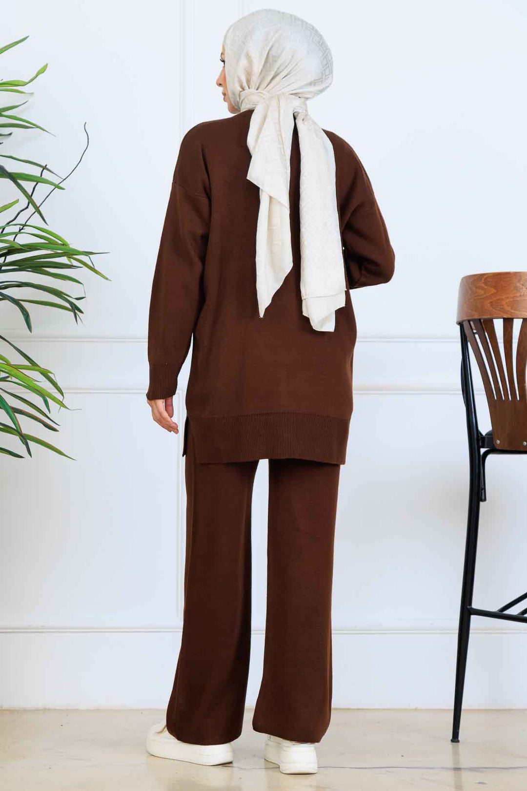 BNG Women İşleme Detay Triko Takım S1067 Kahverengi - Tepeji del Río de Ocampo