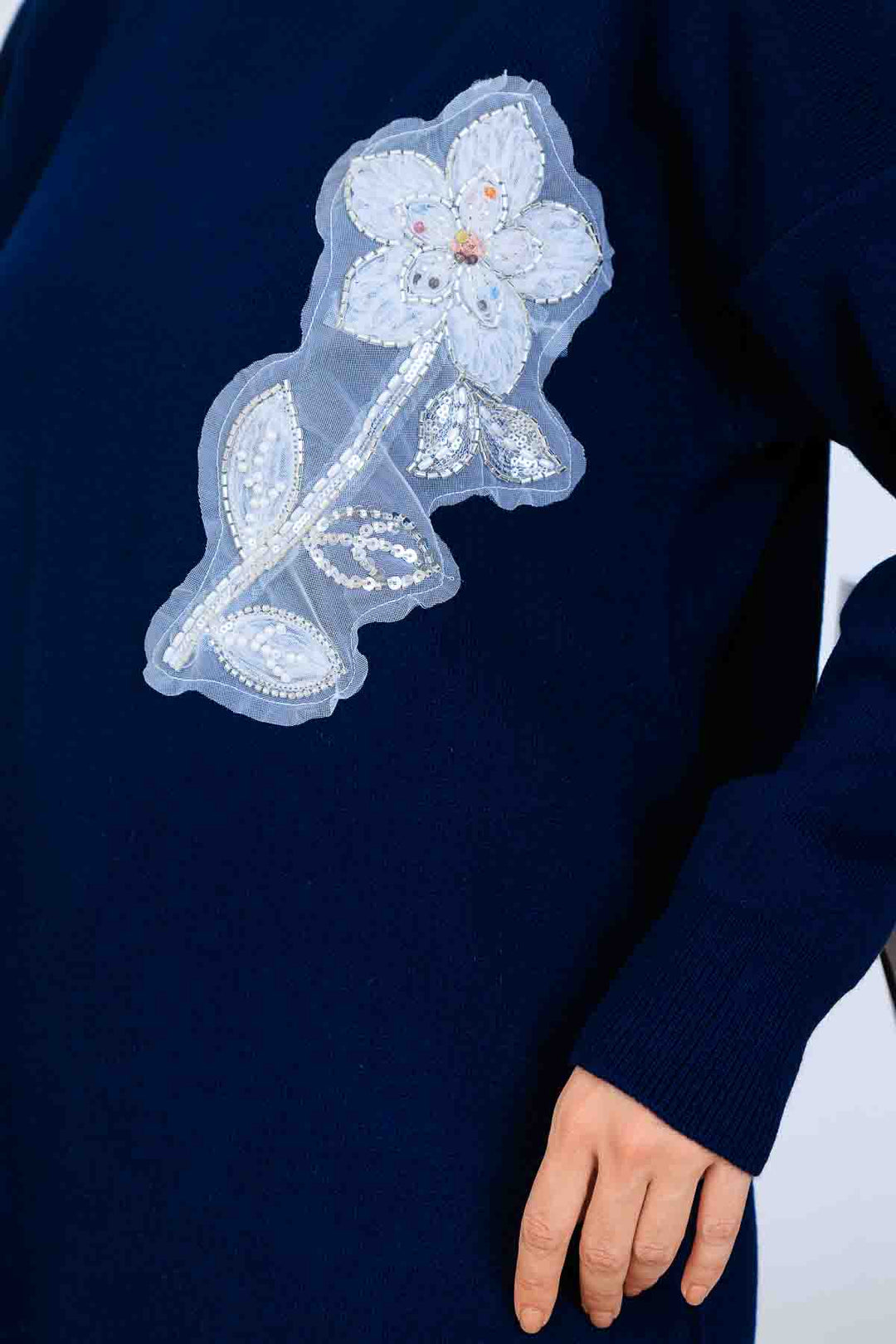 BNG Women İşleme Detay Triko Takım S1067 Lacivert - Simi Valley