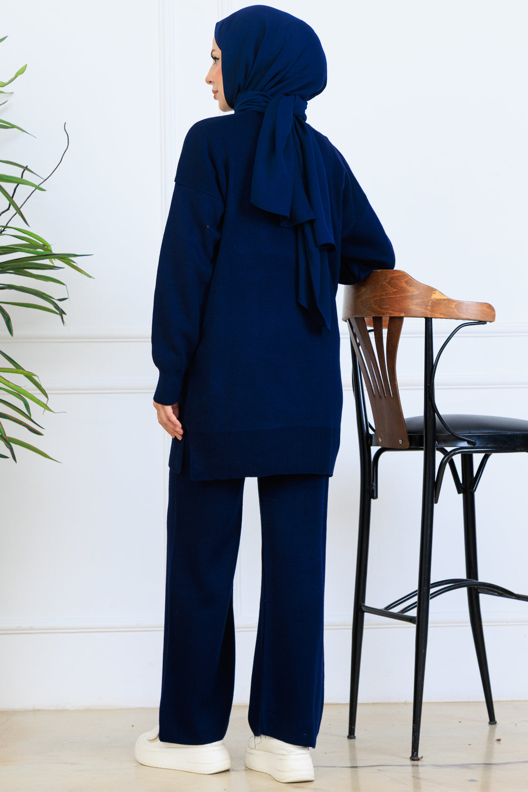 BNG Women İşleme Detay Triko Takım S1067 Lacivert - Simi Valley