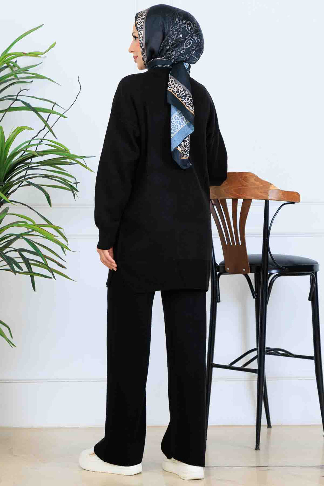 BNG Women İşleme Detay Triko Takım S1067 Siyah - New Albany