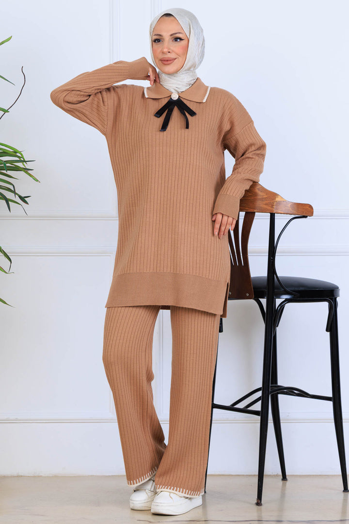 BNG Women Ribbon Detail Knit Set S1064 Mink - Oakville