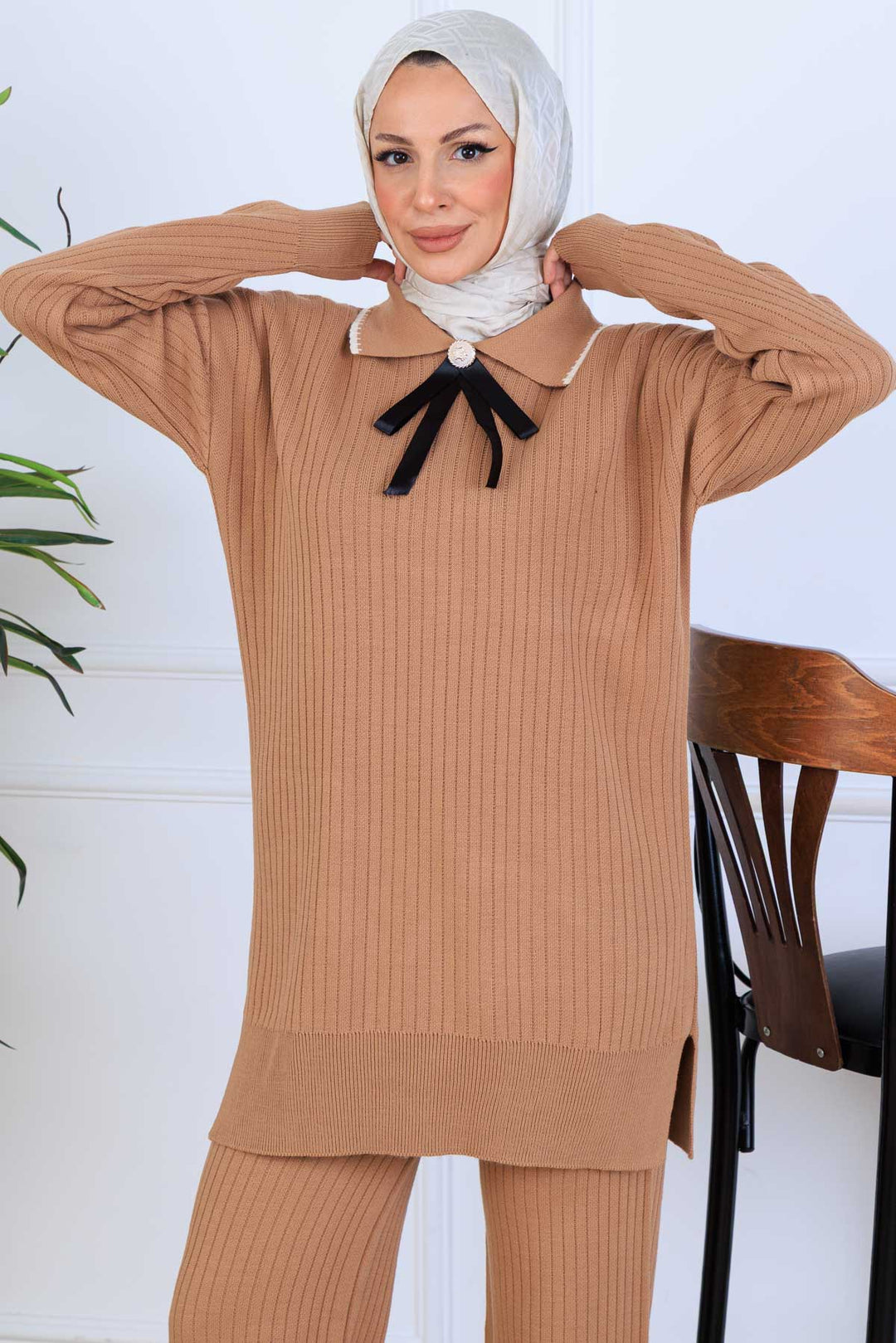 BNG Women Ribbon Detail Knit Set S1064 Mink - Oakville