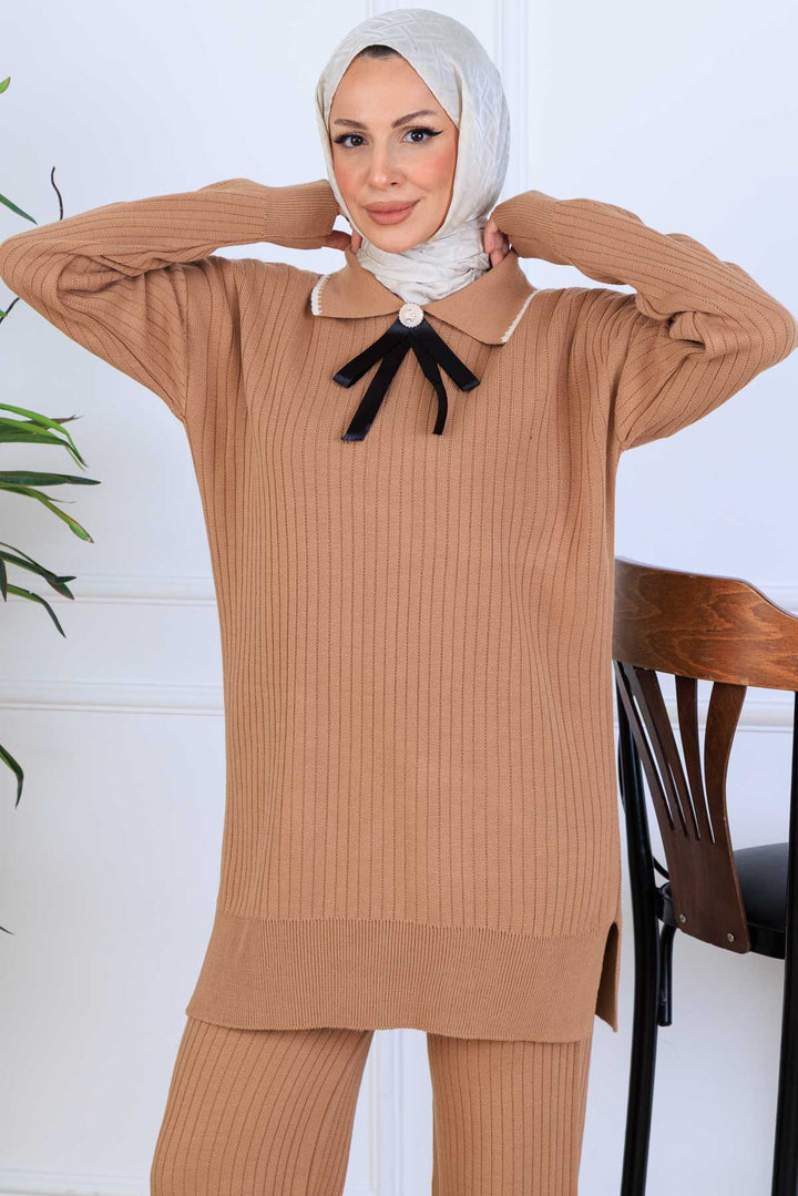 BNG Women Ribbon Detail Knit Set S1064 Mink - Oakville