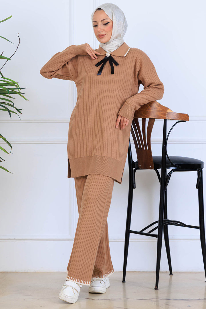 BNG Women Ribbon Detail Knit Set S1064 Mink - Oakville