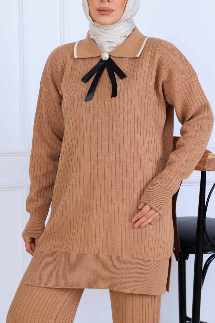 BNG Women Ribbon Detail Knit Set S1064 Mink - Oakville