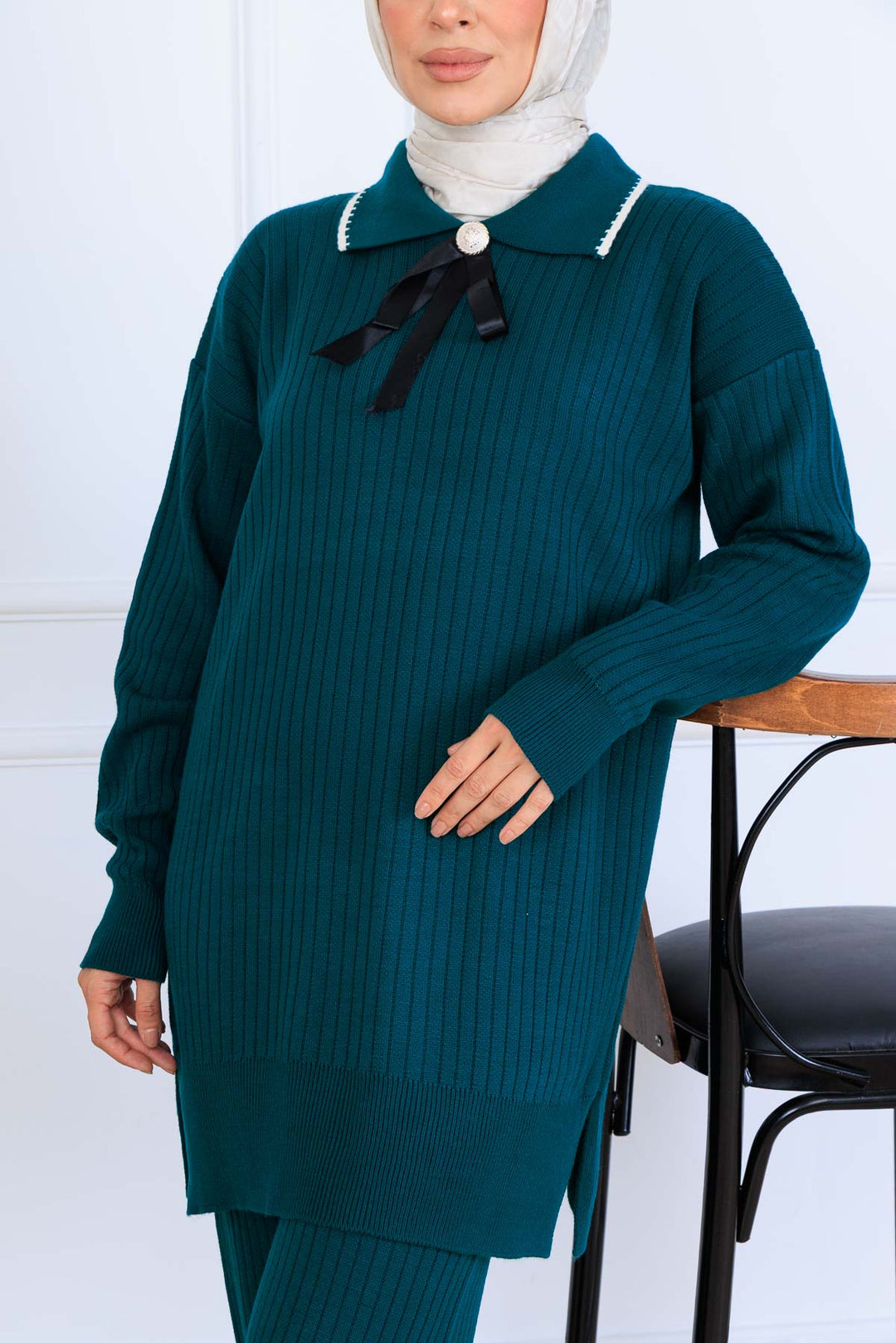 BNG Women Ribbon Detail Knit Set S1064 Emerald Green - Irapuato