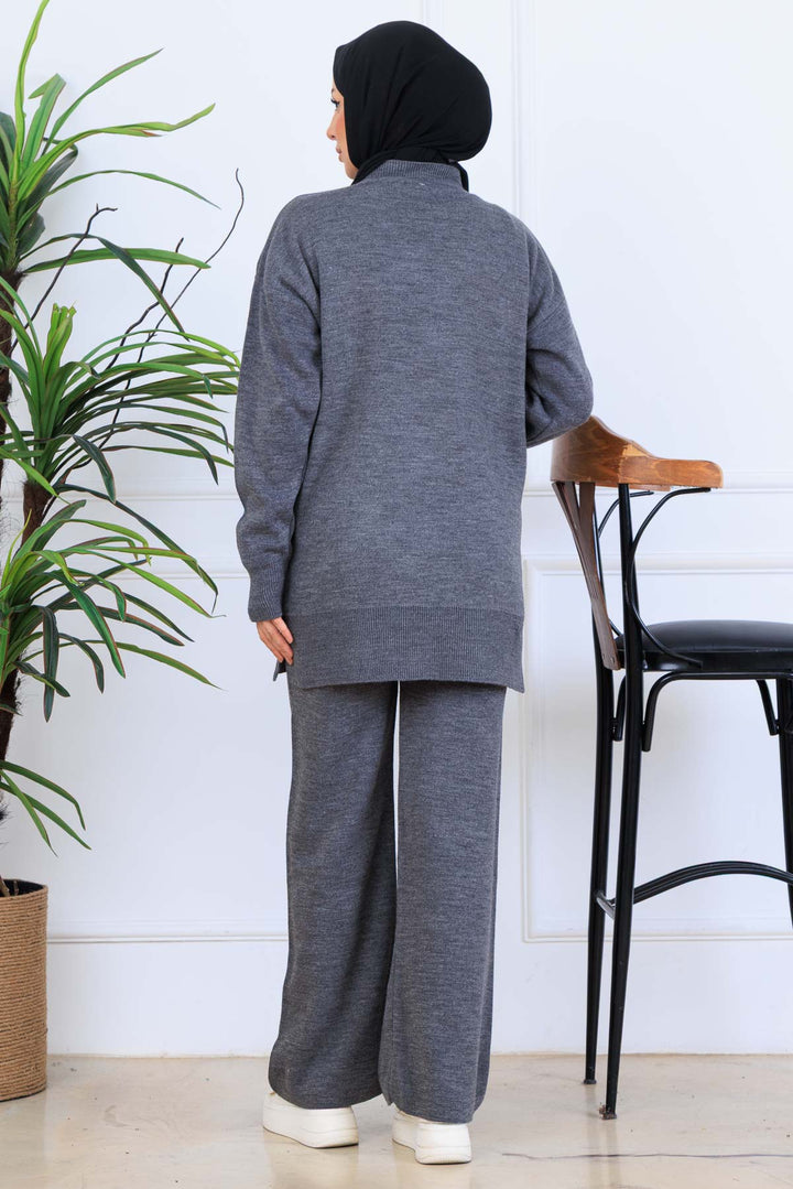 BNG Women Bow Detail Knit Set S1106 Anthracite - Fountain Valley