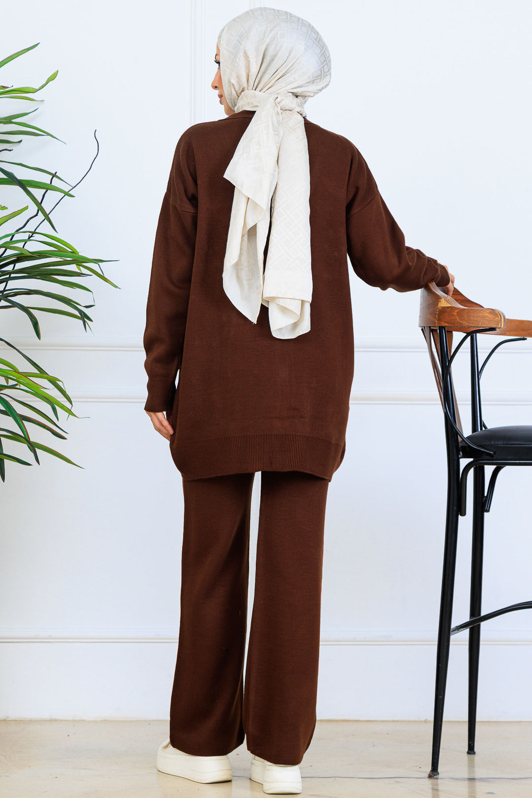 BNG Women Floral Knit Cardigan Set S1001 Brown - Mörfelden-Walldorf