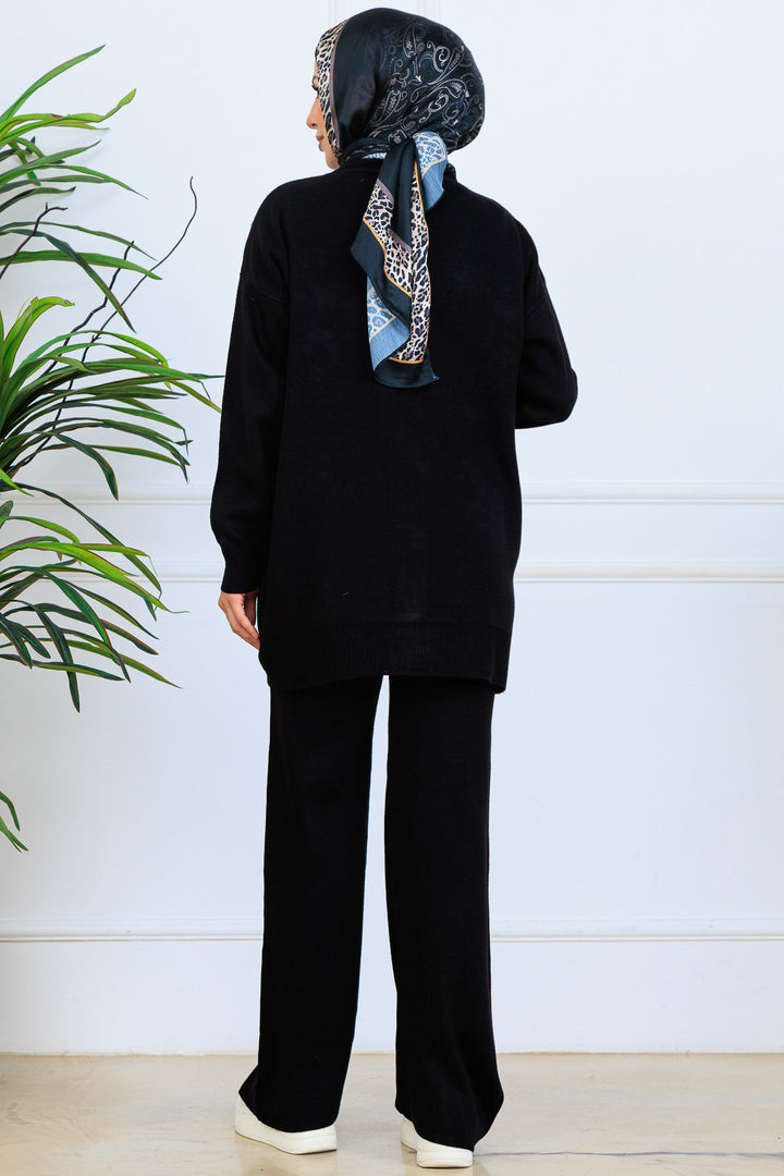 BNG Women Floral Knit Cardigan Set S1001 Black - Newark