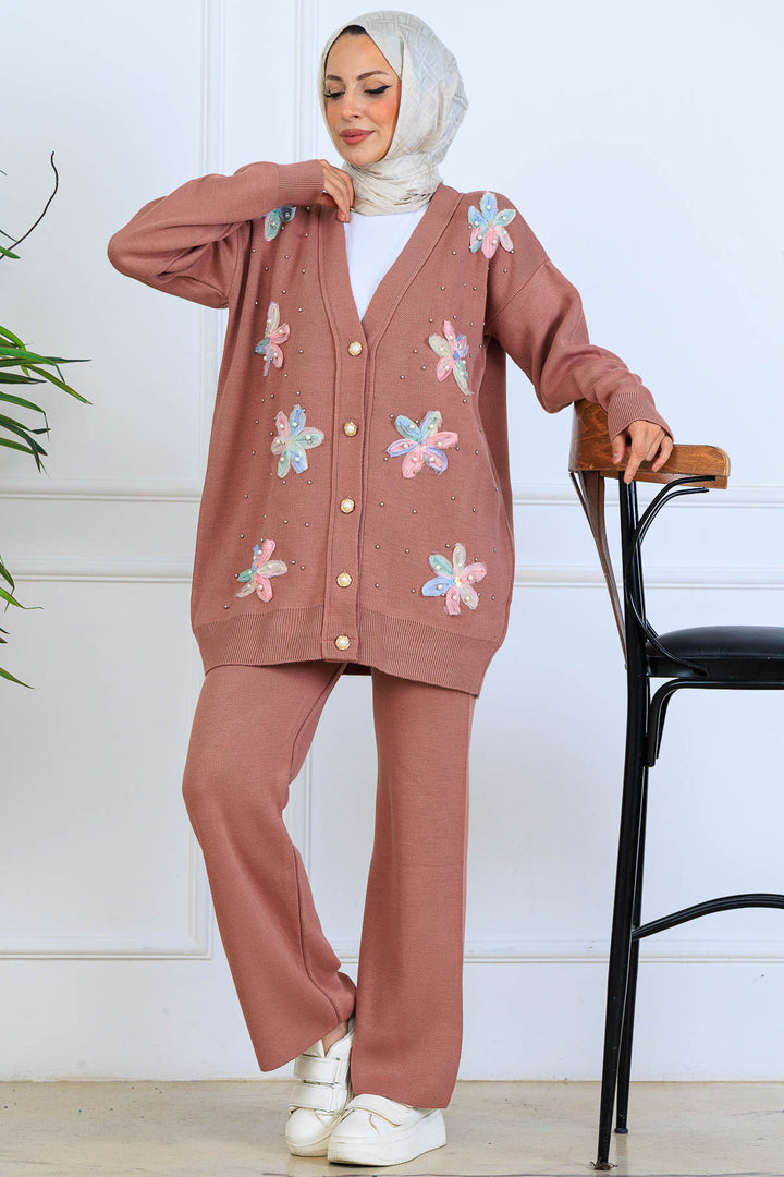 BNG Women Floral Knit Cardigan Set S1001 Rose - Morgantown