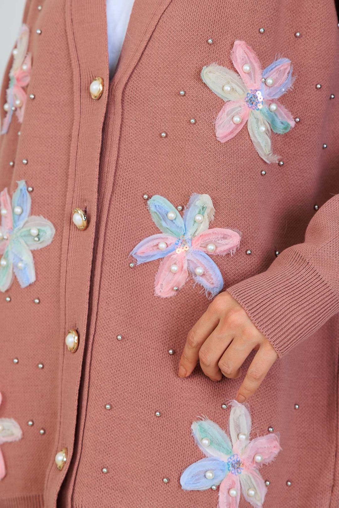 BNG Women Floral Knit Cardigan Set S1001 Rose - Medford