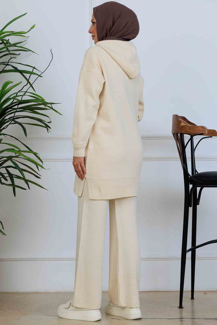 BNG Women Hooded Knitwear Set S1079 Stone Color - Pico Rivera