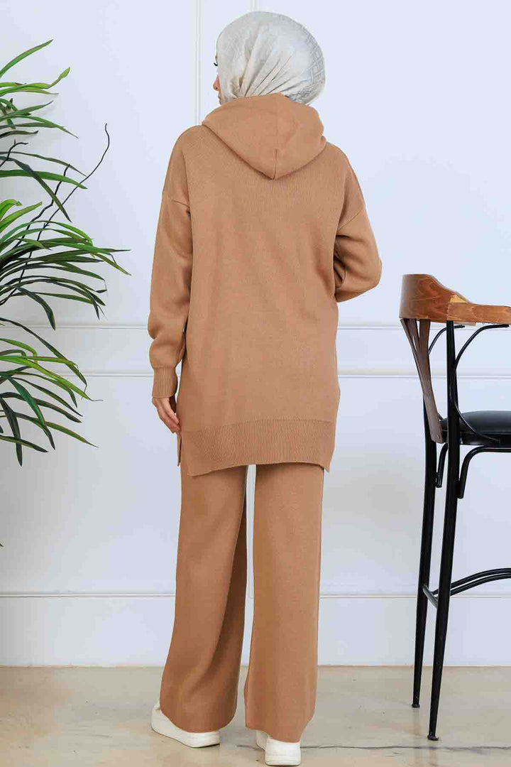 BNG Women Hooded Knitwear Set S1079 Mink - Beaumont