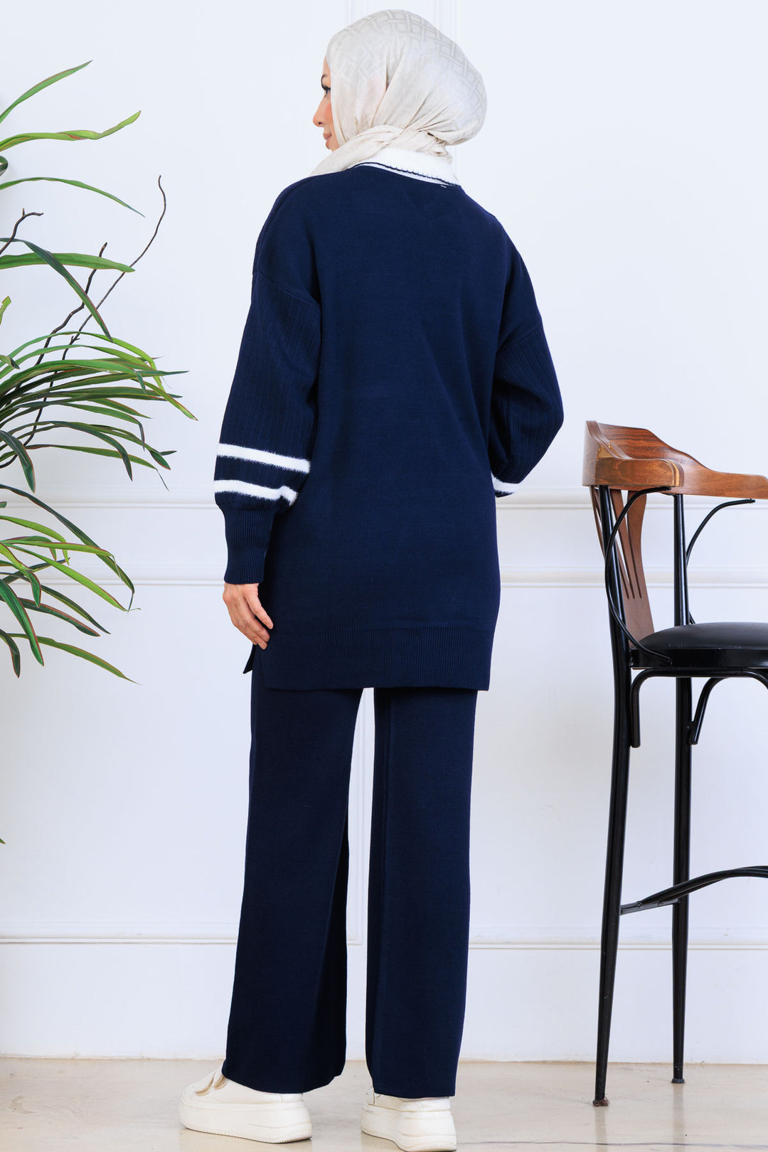 BNG Women Taş İşlemeli Triko Takım S1009 Lacivert - Hot Springs