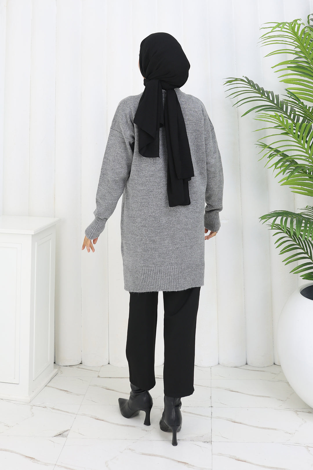 BNG Women Ponponlu Triko Kazak S3023 Gri - Kokomo