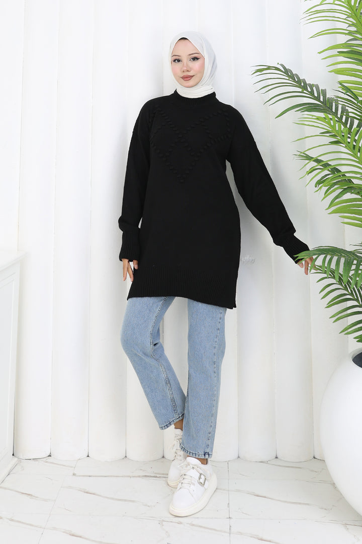 BNG Women Pom-pom Sweater S3023 Black - Lincoln Park